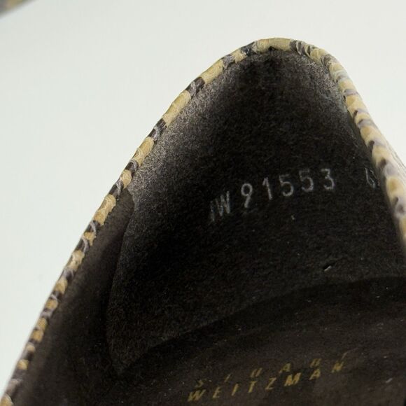 Womens Stuart Weitzman Python Snakeskin Leather Kitten Heels 6.5 - Picture 13 of 13